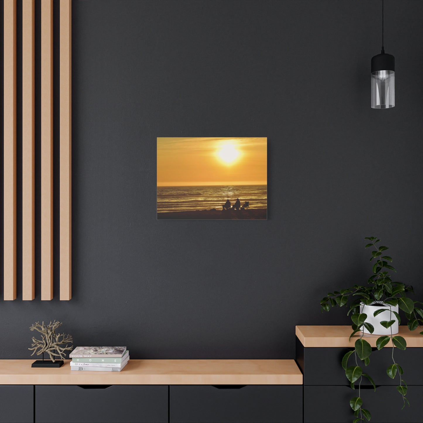 Golden Sunset at Pismo Beach - Canvas Print | Tranquil Coastal Art for Your Home