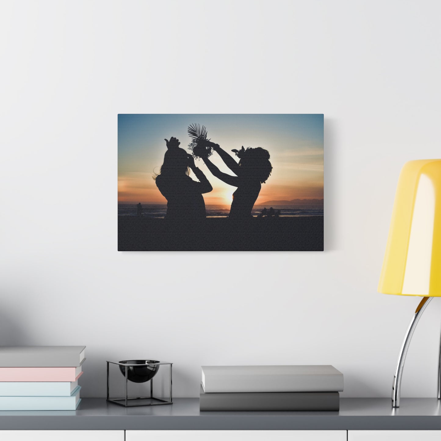 Silhouettes at Sunset Canvas Print | Beach Wall Art from Pismo Beach California