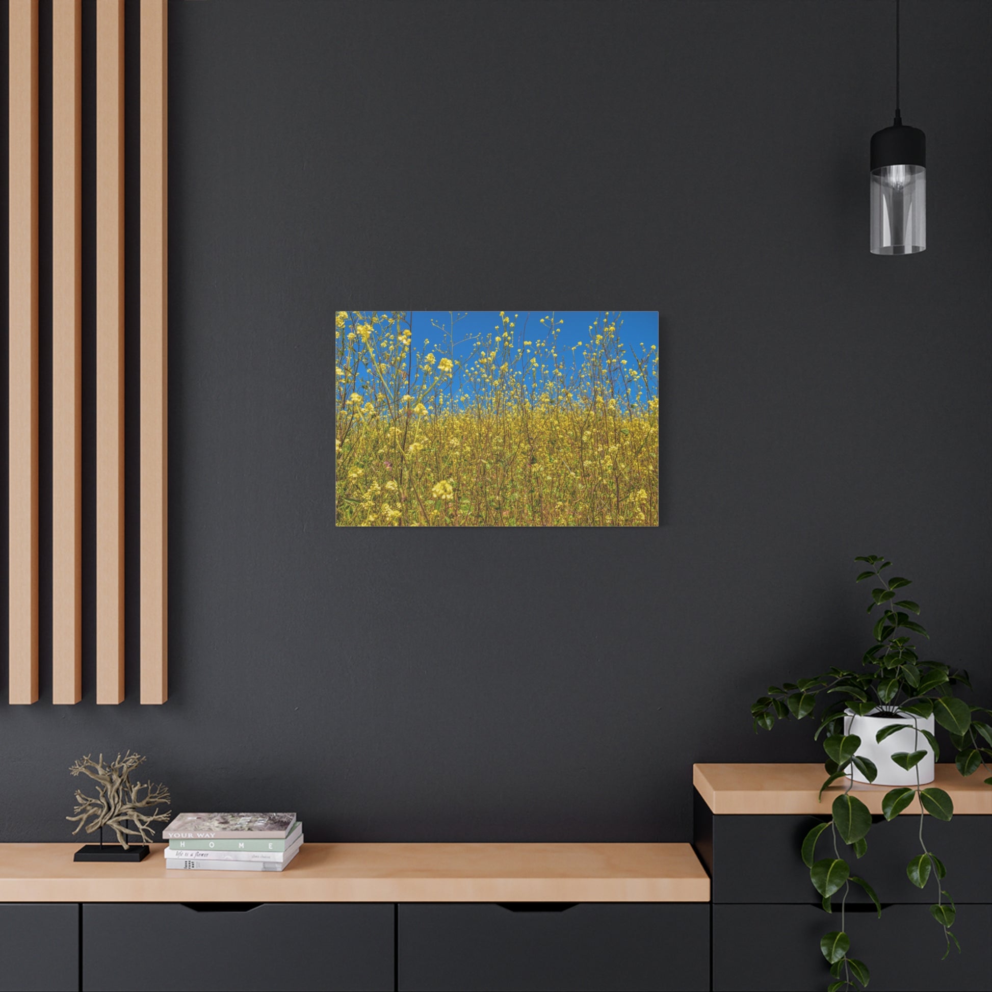Yellow California wildflower super-bloom canvas print, original photography by Keith Cutrone