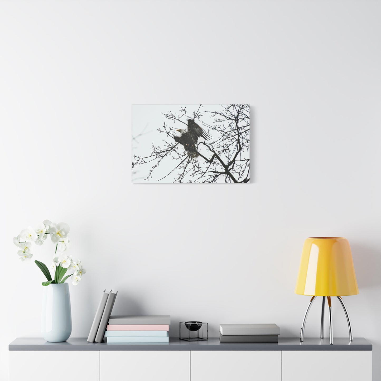 Bald Eagle Canvas Print | Napa Valley Vineyard Wildlife Photography Wall Art