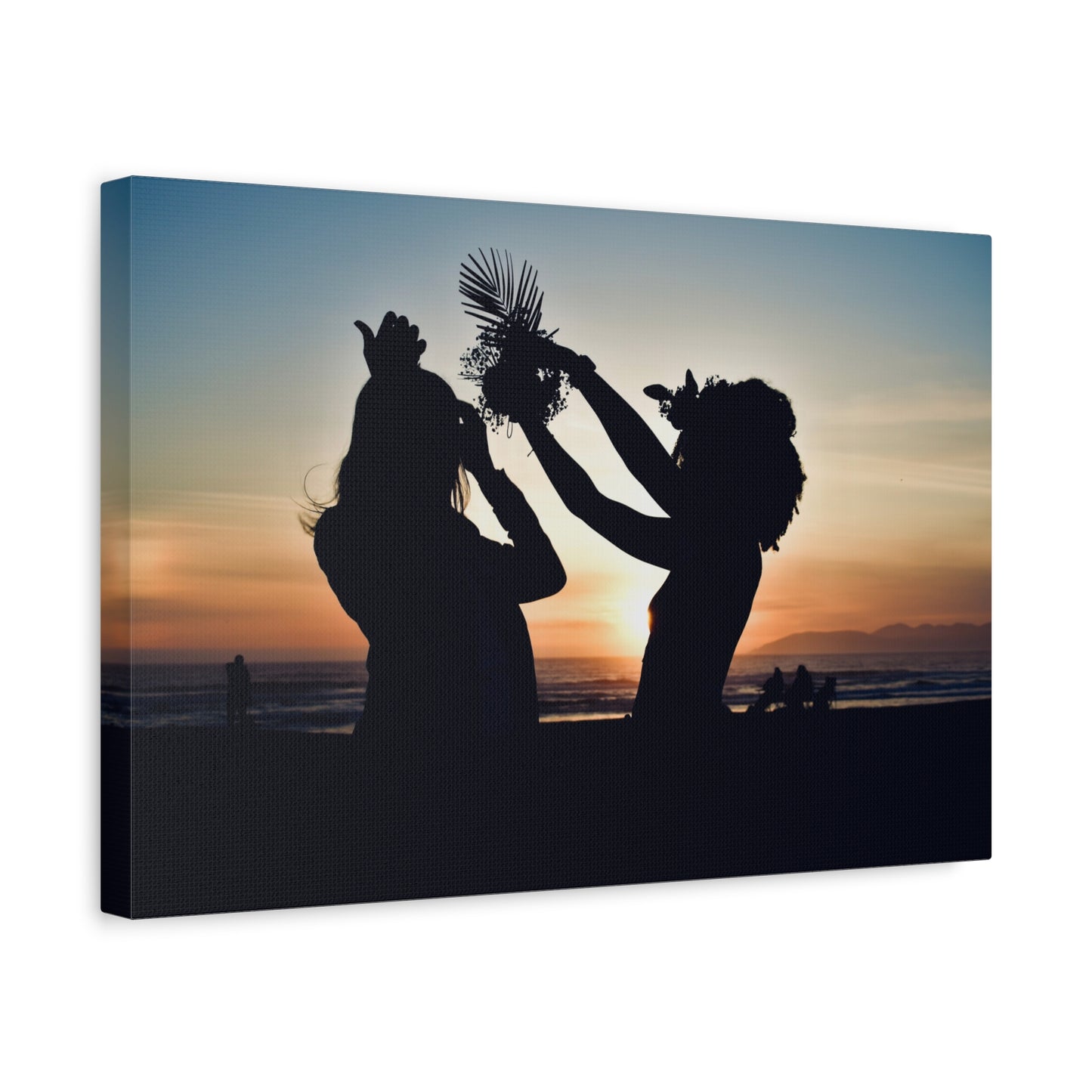 Silhouettes at Sunset Canvas Print | Beach Wall Art from Pismo Beach California