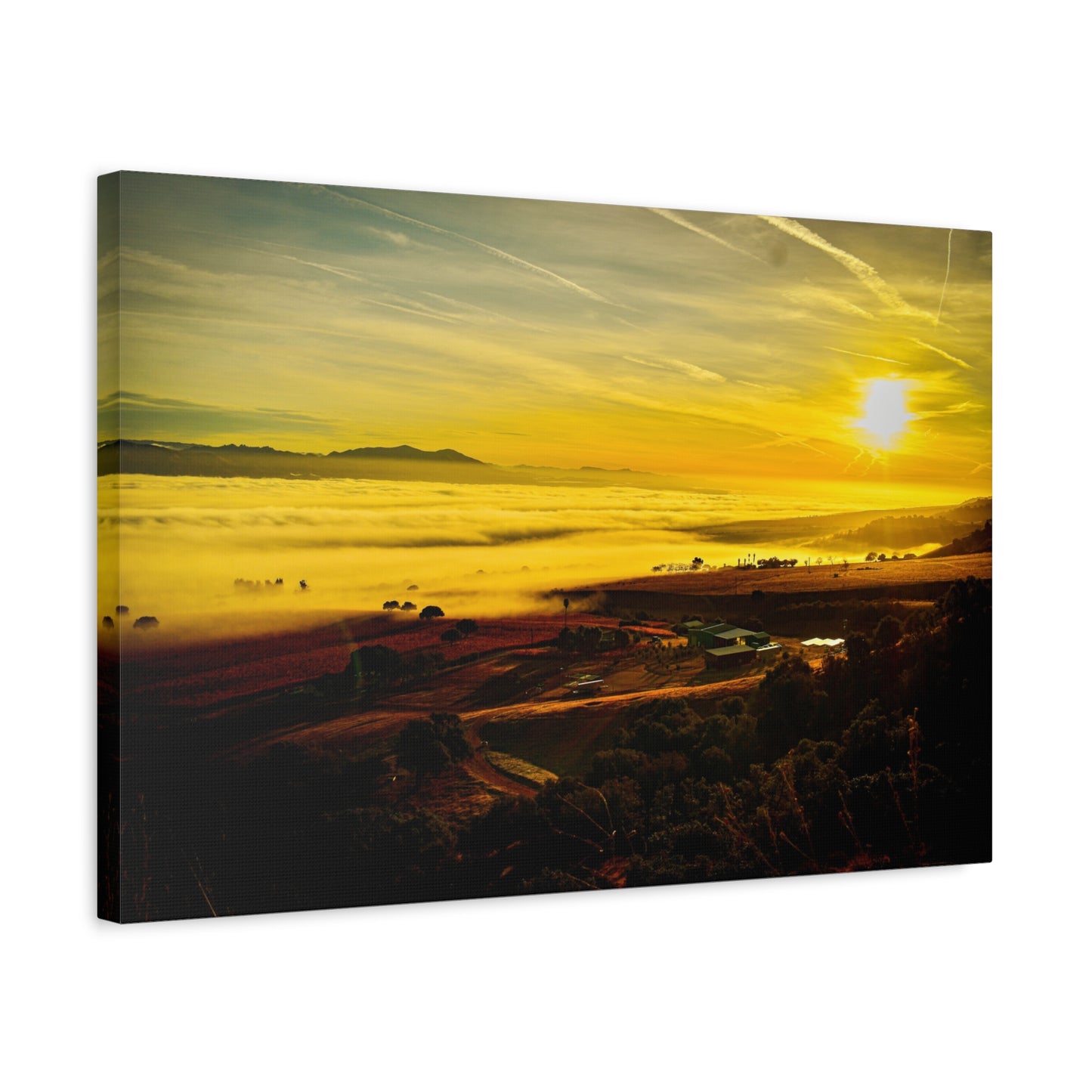 Golden Sunrise Over Carmel Valley Canvas Print - Embrace the Beauty of California's Central Coast