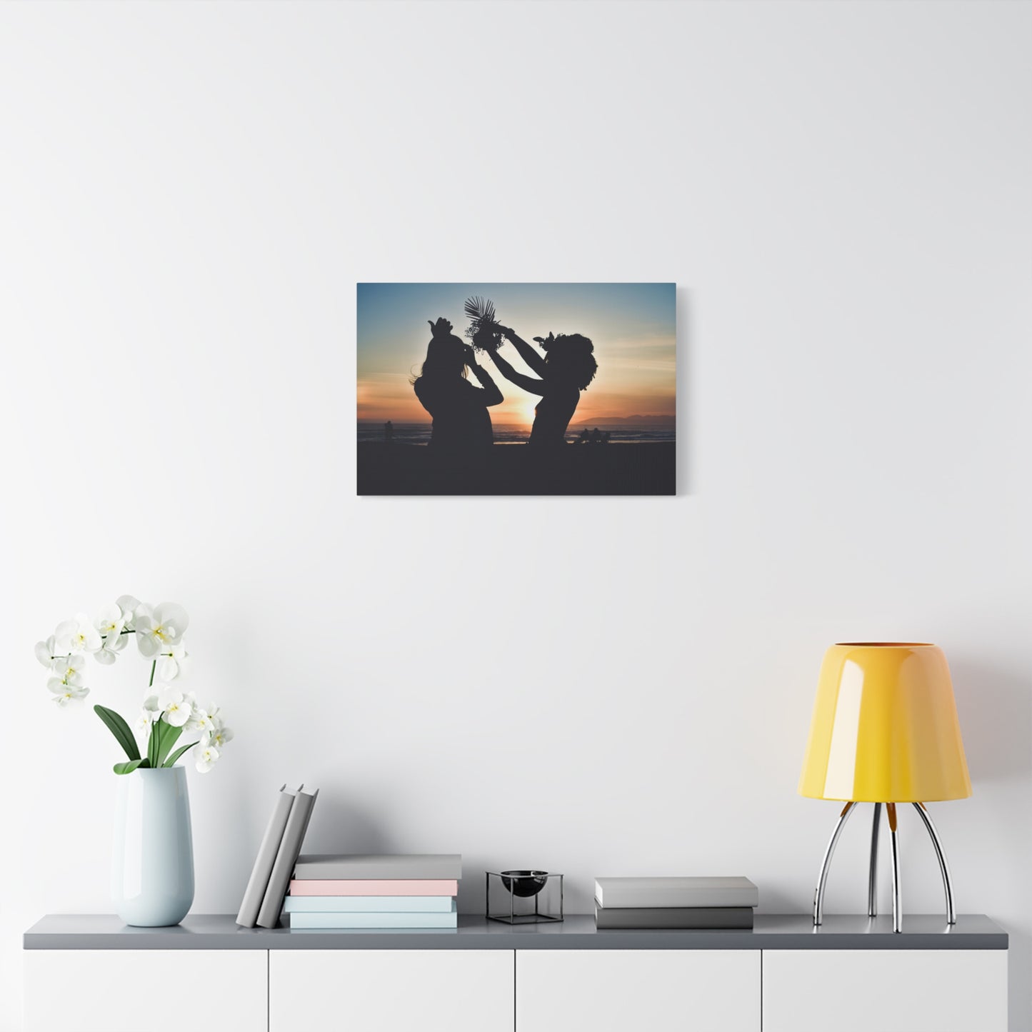 Silhouettes at Sunset Canvas Print | Beach Wall Art from Pismo Beach California