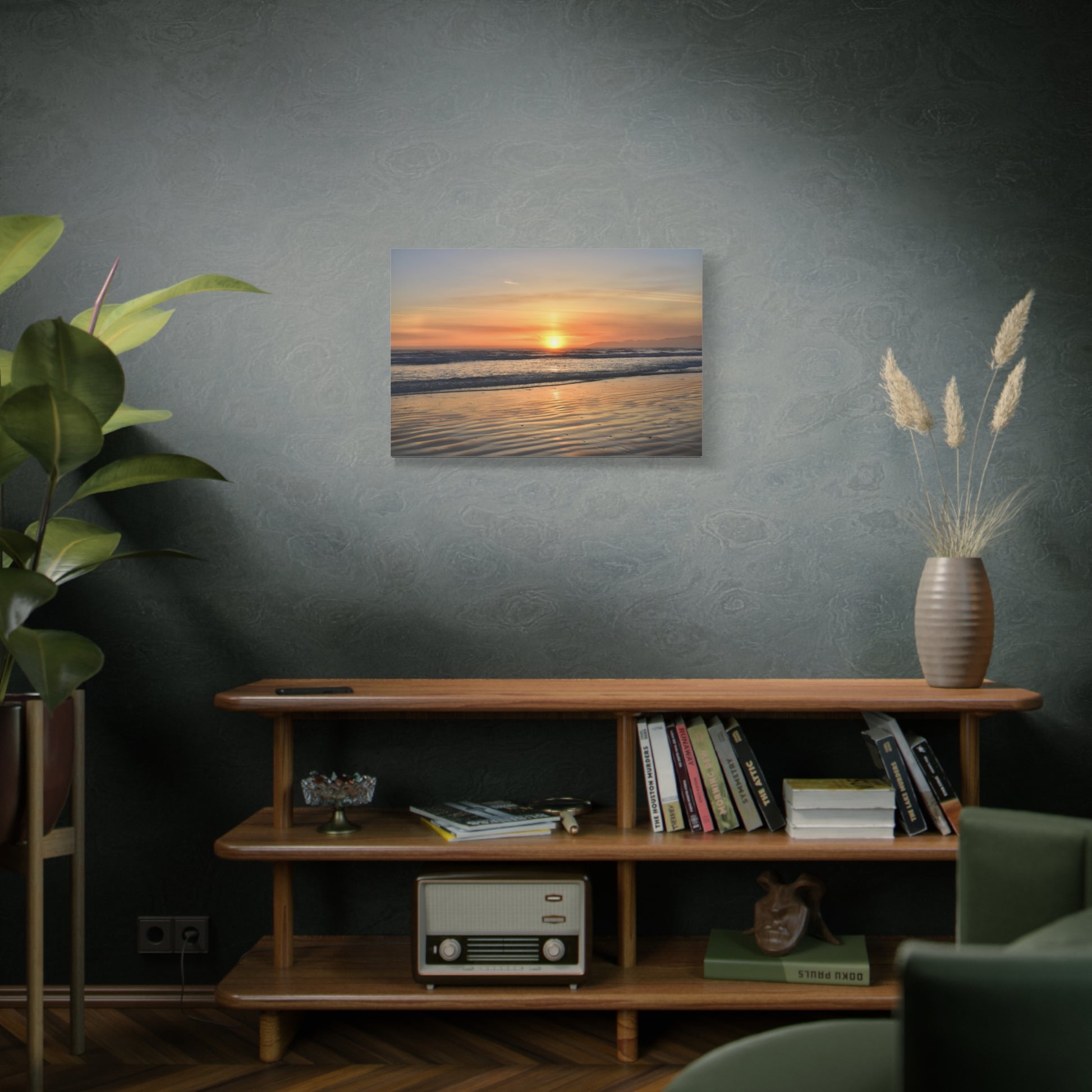 Colorful Oceano sunset canvas print from the California coast, original photography by Keith Cutrone