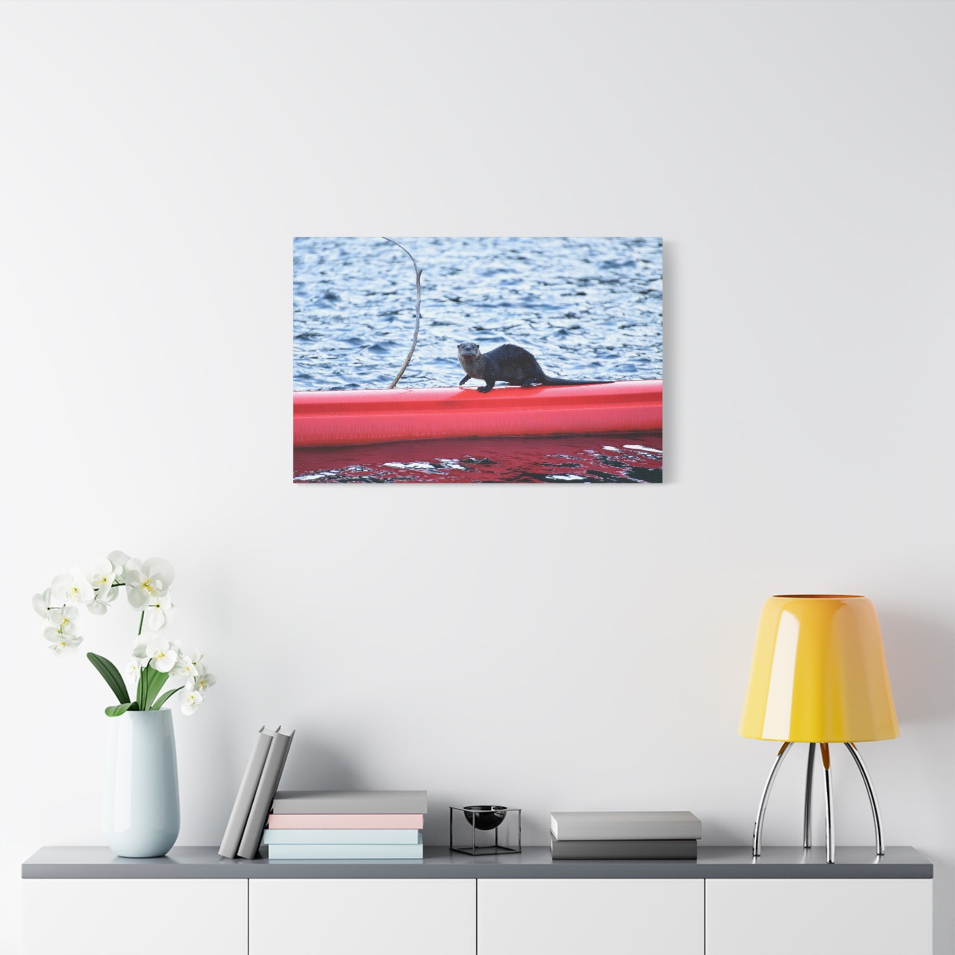 North American river otter canvas print, original wildlife photography by Keith Cutrone