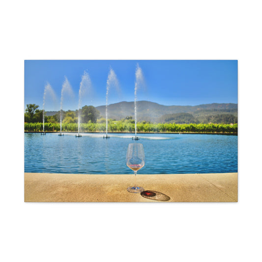Wine and Water Reflections Canvas Print