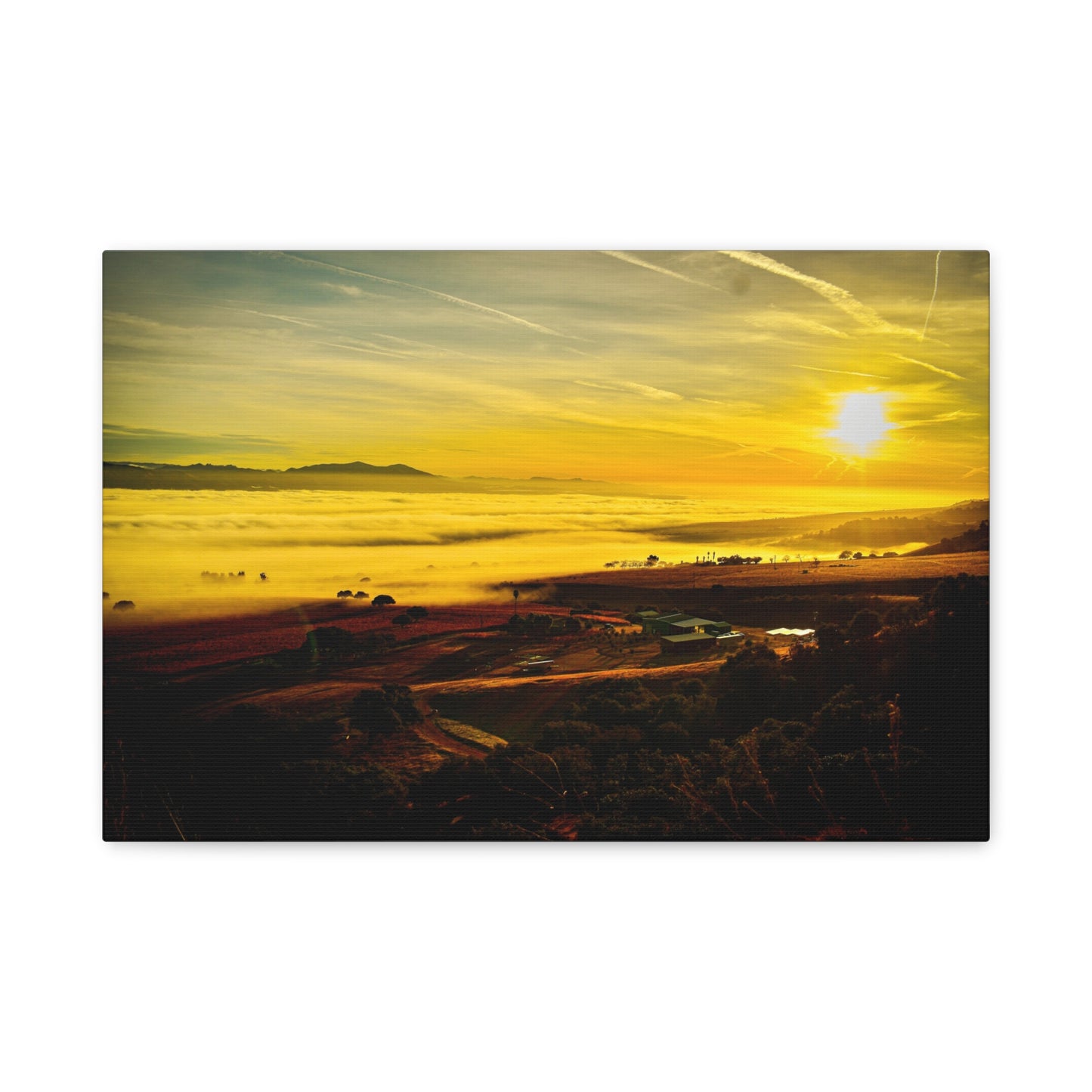 Golden Sunrise Over Carmel Valley Canvas Print - Embrace the Beauty of California's Central Coast