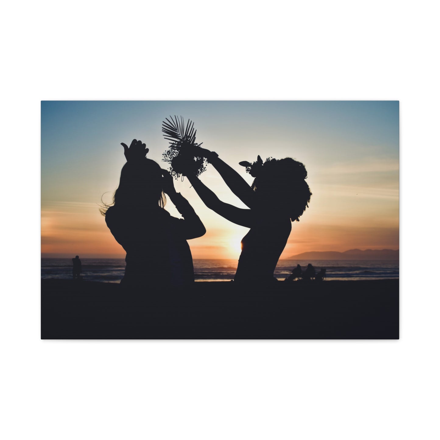 Silhouettes at Sunset Canvas Print | Beach Wall Art from Pismo Beach California