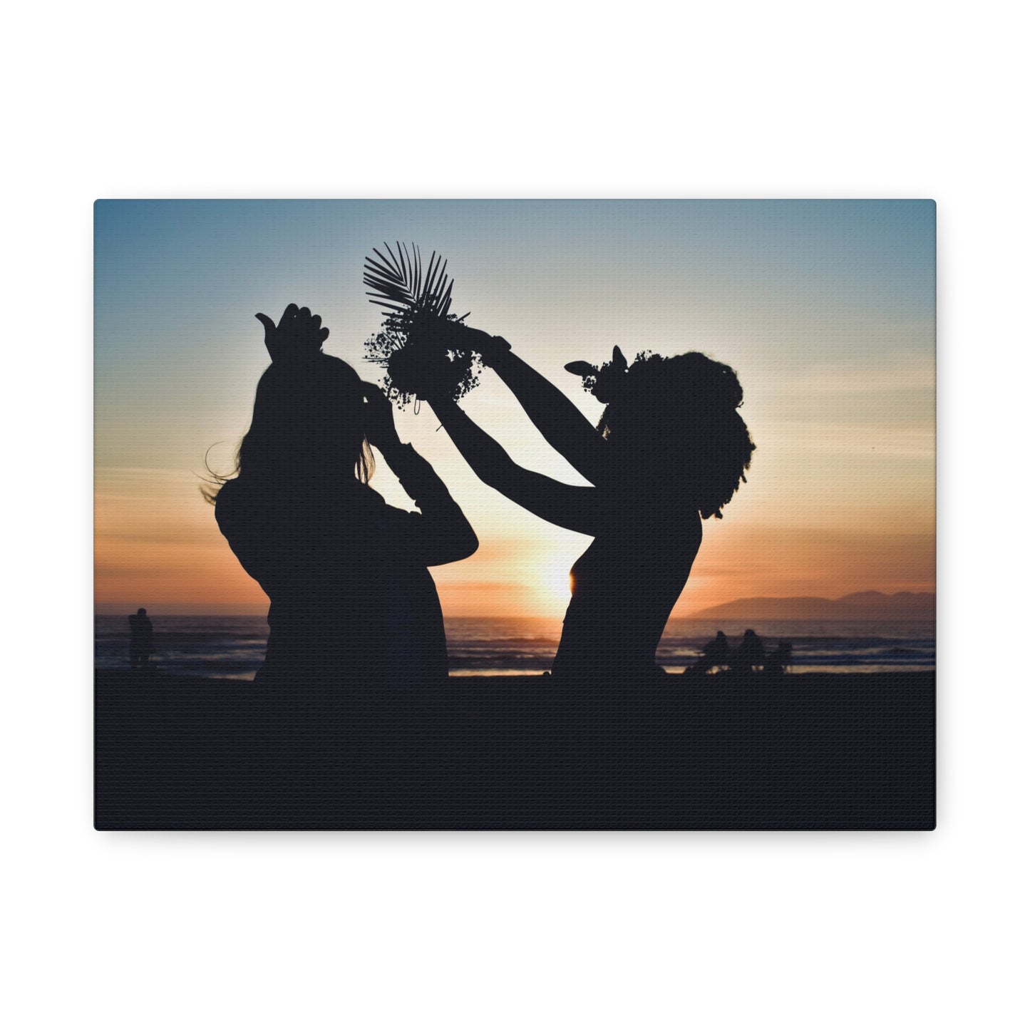 Silhouettes at Sunset Canvas Print | Beach Wall Art from Pismo Beach California