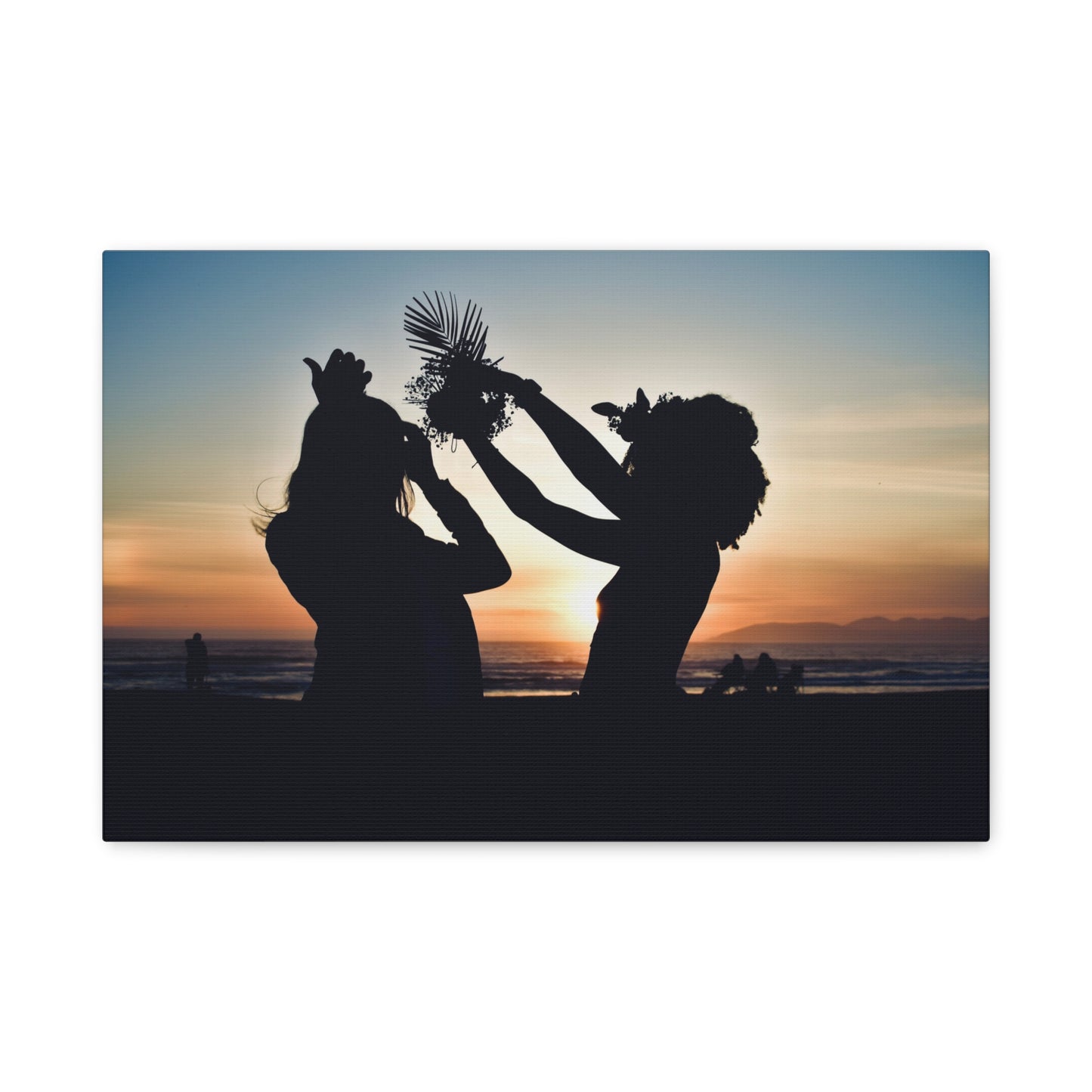 Silhouettes at Sunset Canvas Print | Beach Wall Art from Pismo Beach California