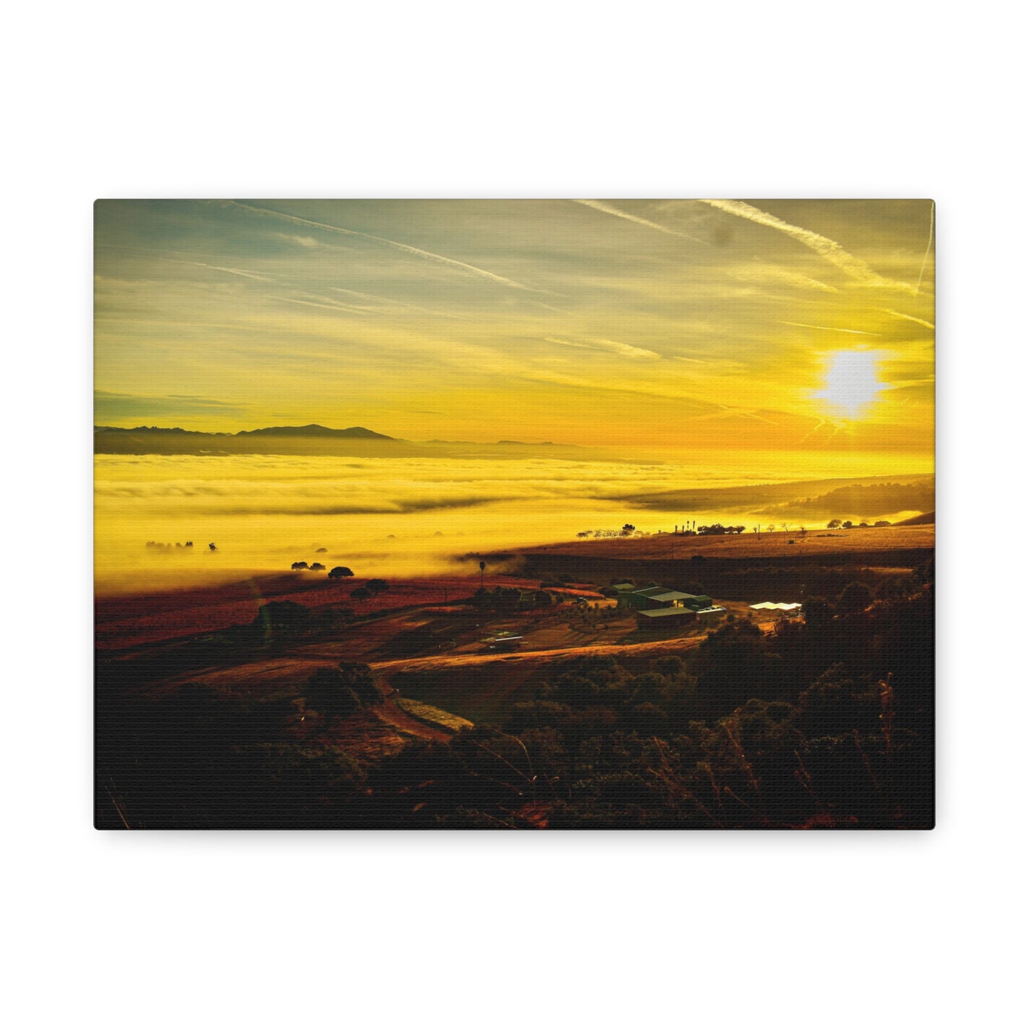 Golden Sunrise Over Carmel Valley Canvas Print - Embrace the Beauty of California's Central Coast