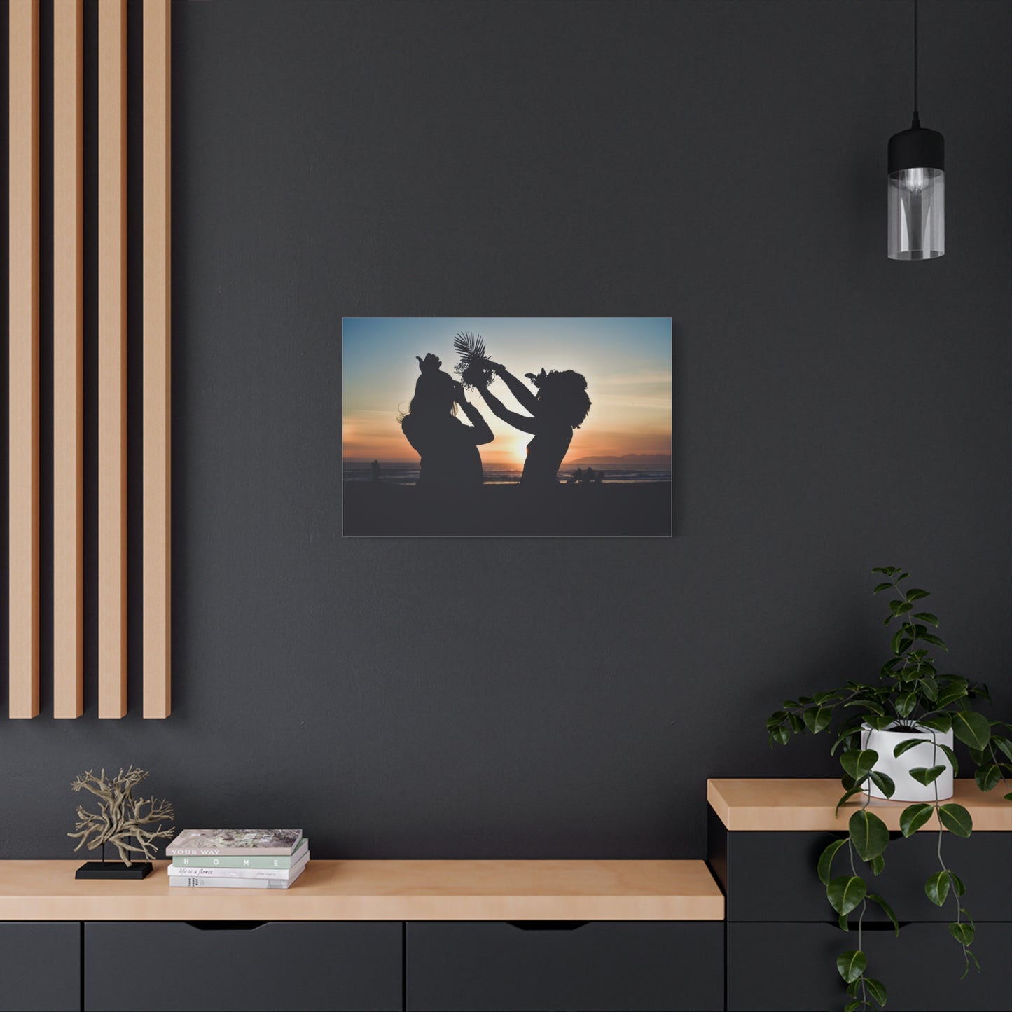 Silhouettes at Sunset Canvas Print | Beach Wall Art from Pismo Beach California