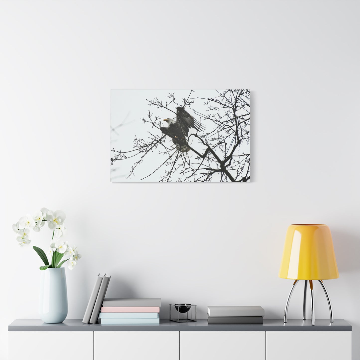 Bald Eagle Canvas Print | Napa Valley Vineyard Wildlife Photography Wall Art