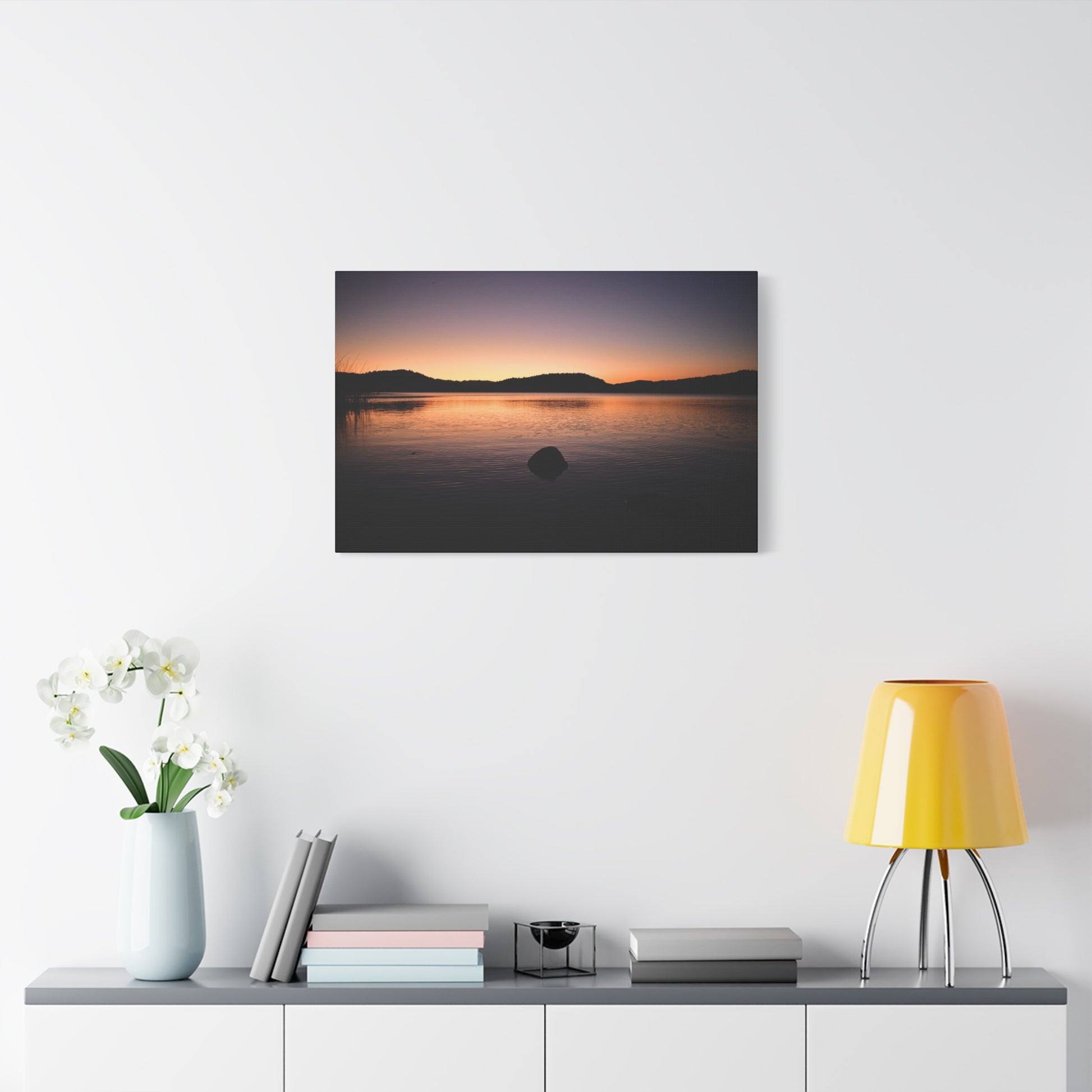 Lake Hennessy sunset canvas print from Napa Valley, original photography by Keith Cutrone