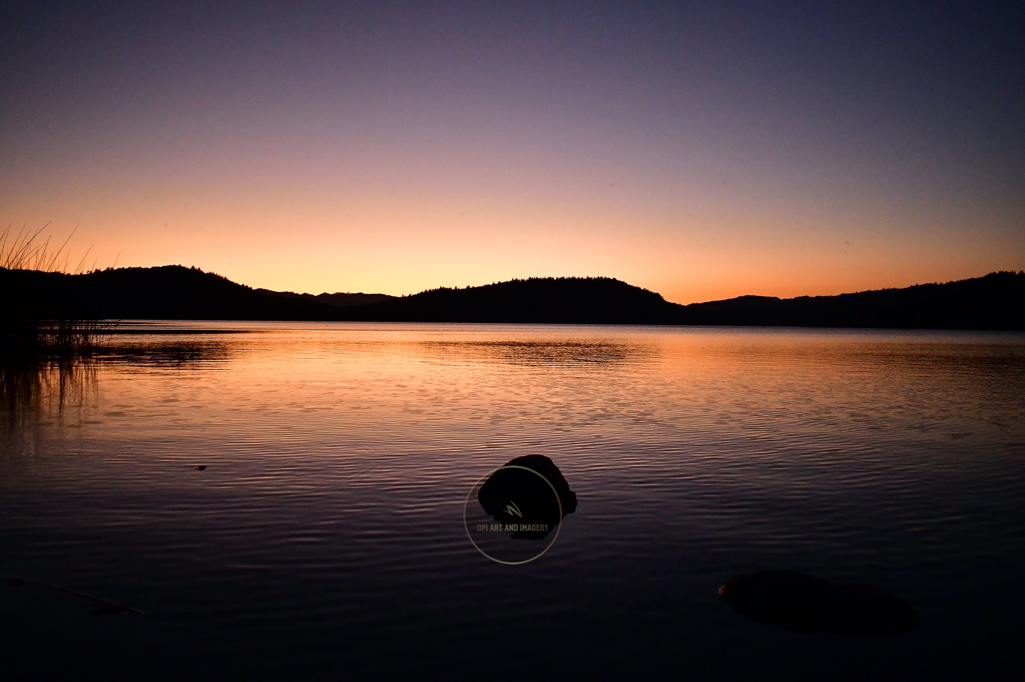 Lake Hennessey Aflame with the Last Light of Dawn